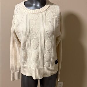 Vintage Calvin Klein Jeans Cream Cable Knit Sweater